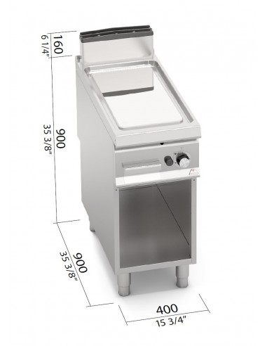 Fry top  a gas piastra liscia Berto's
