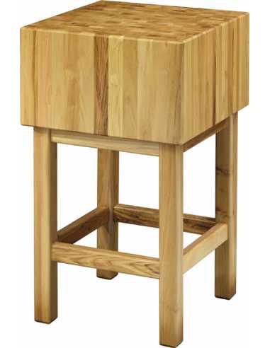 Ceppo e sgabello in legno d'Acacia